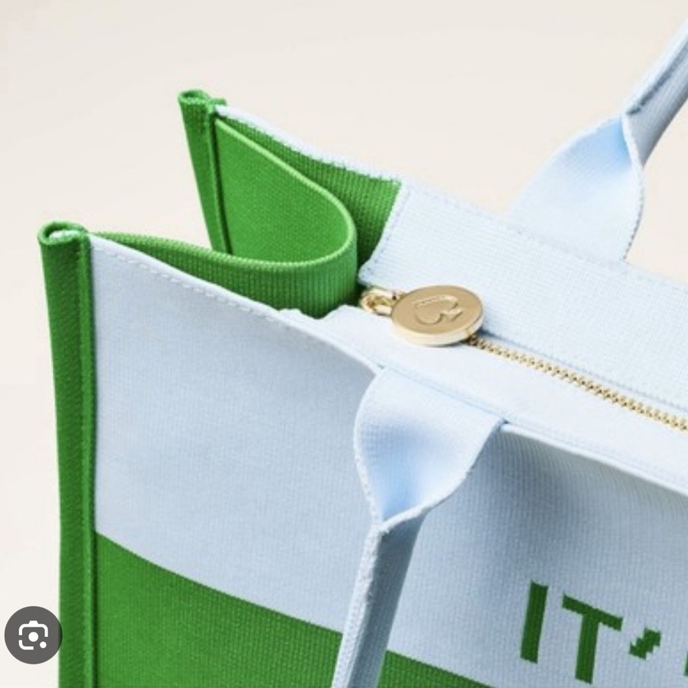 NWOT Kate Spade New York x Target Colorblock Knit Tote Bag Blue Green - Picture 3 of 7